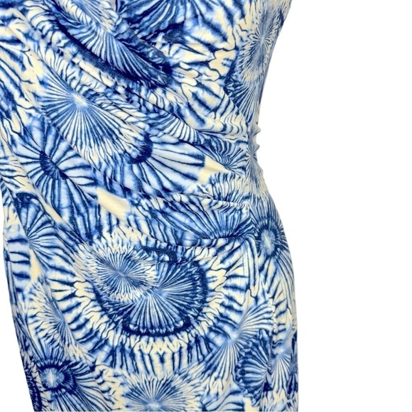 Tommy Hilfiger Blue Sunflower sleeveless Midi Wrap Dress Size Small P - Picture 3 of 6